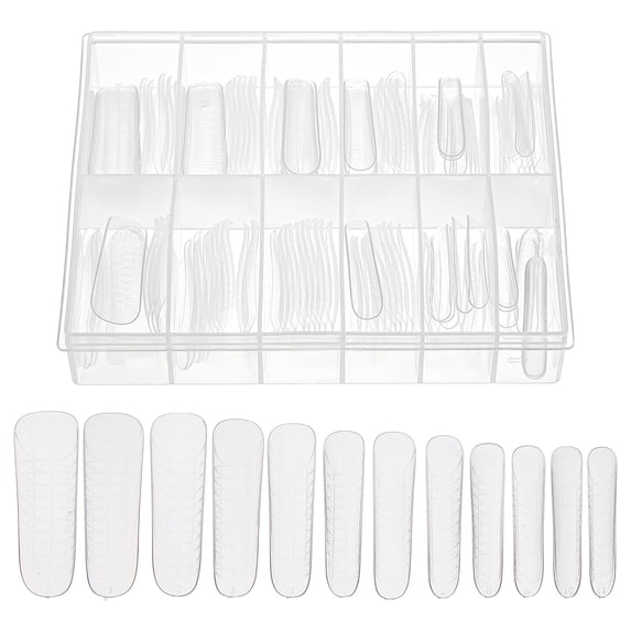 Unique Bargains 120 Pcs Scale Faux Crystal Extension JM-24 Fake Nails Clear