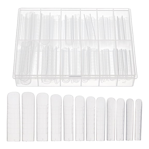 Unique Bargains 120 Pcs Scale Faux Crystal Extension JM-25 Fake Nails Clear