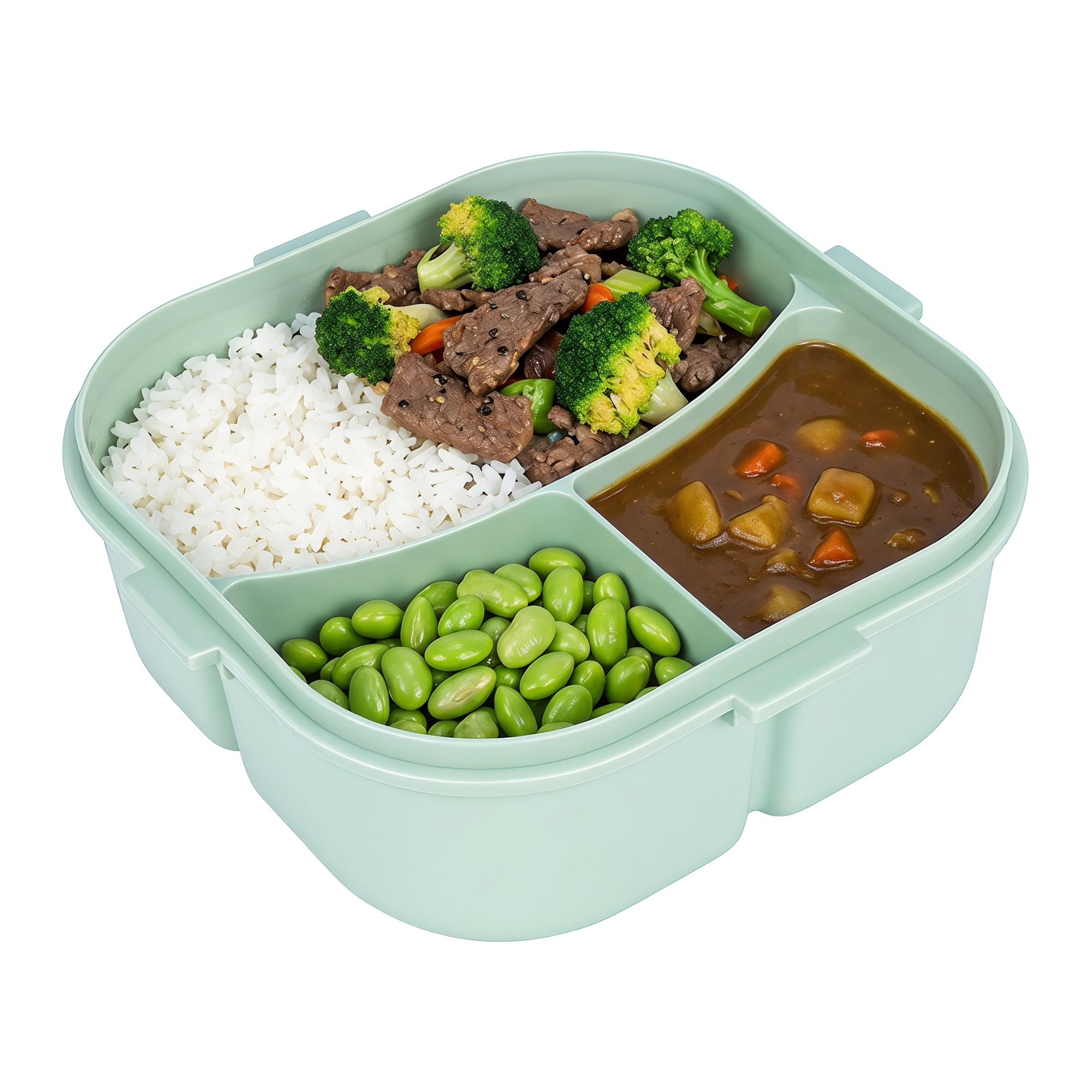 Unique Bargains 1200ml Leak-Proof Meal Prep Lunch Bento Box Green