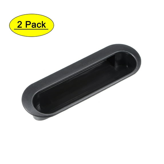 Unique Bargains 120x40x21mm Flush Pull Finger Insert Recessed Furniture Handles Black 2 Pack