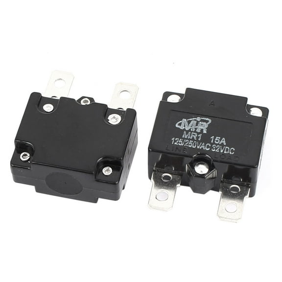 Unique Bargains 125V/250V 15A NC Automatic Reset Overload Protector Circuit Breaker 2Pcs
