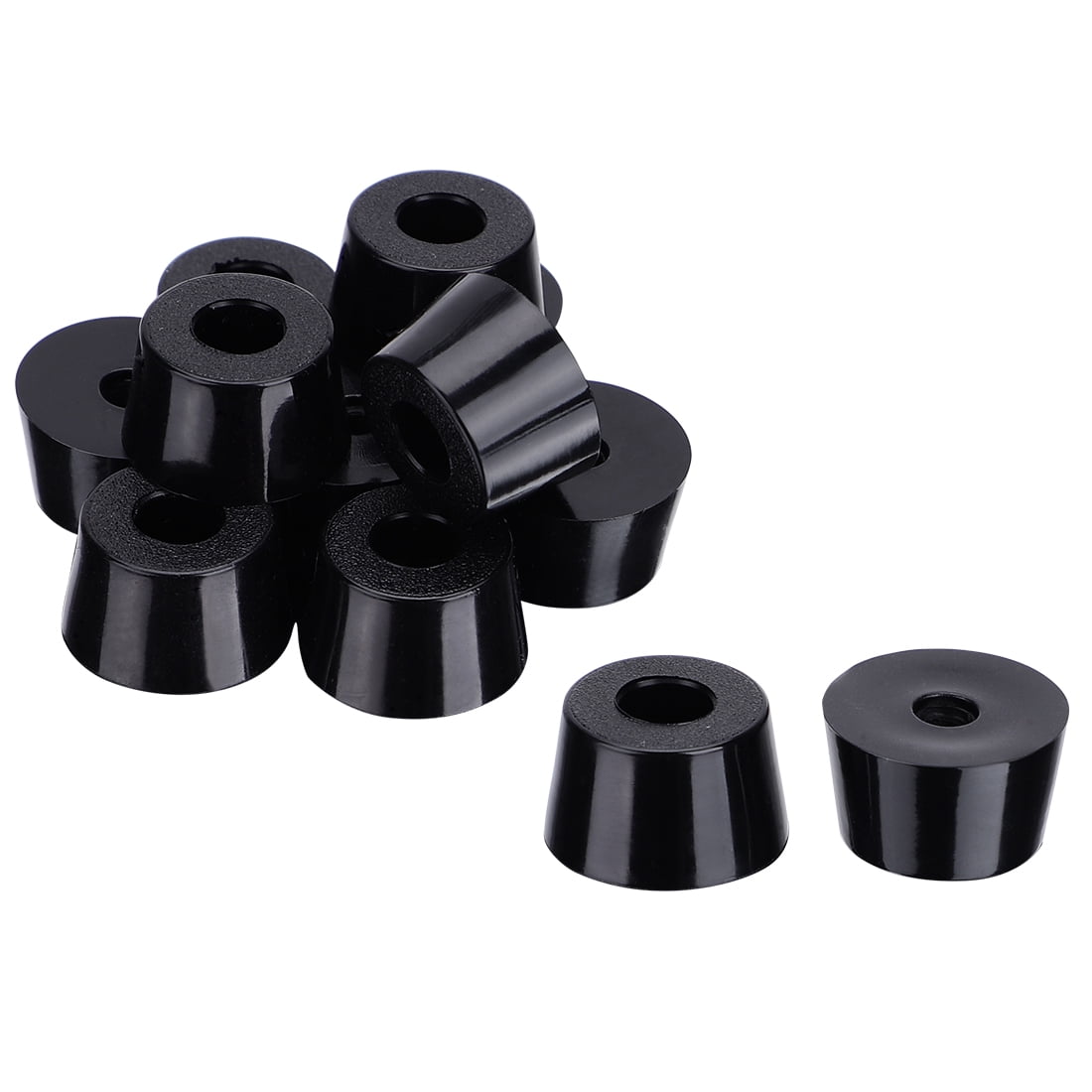 Unique Bargains 12Pcs 8mm Hole Dia Furniture Leg Protector Cone Shaped Black Rubber Feet Pads Walmart