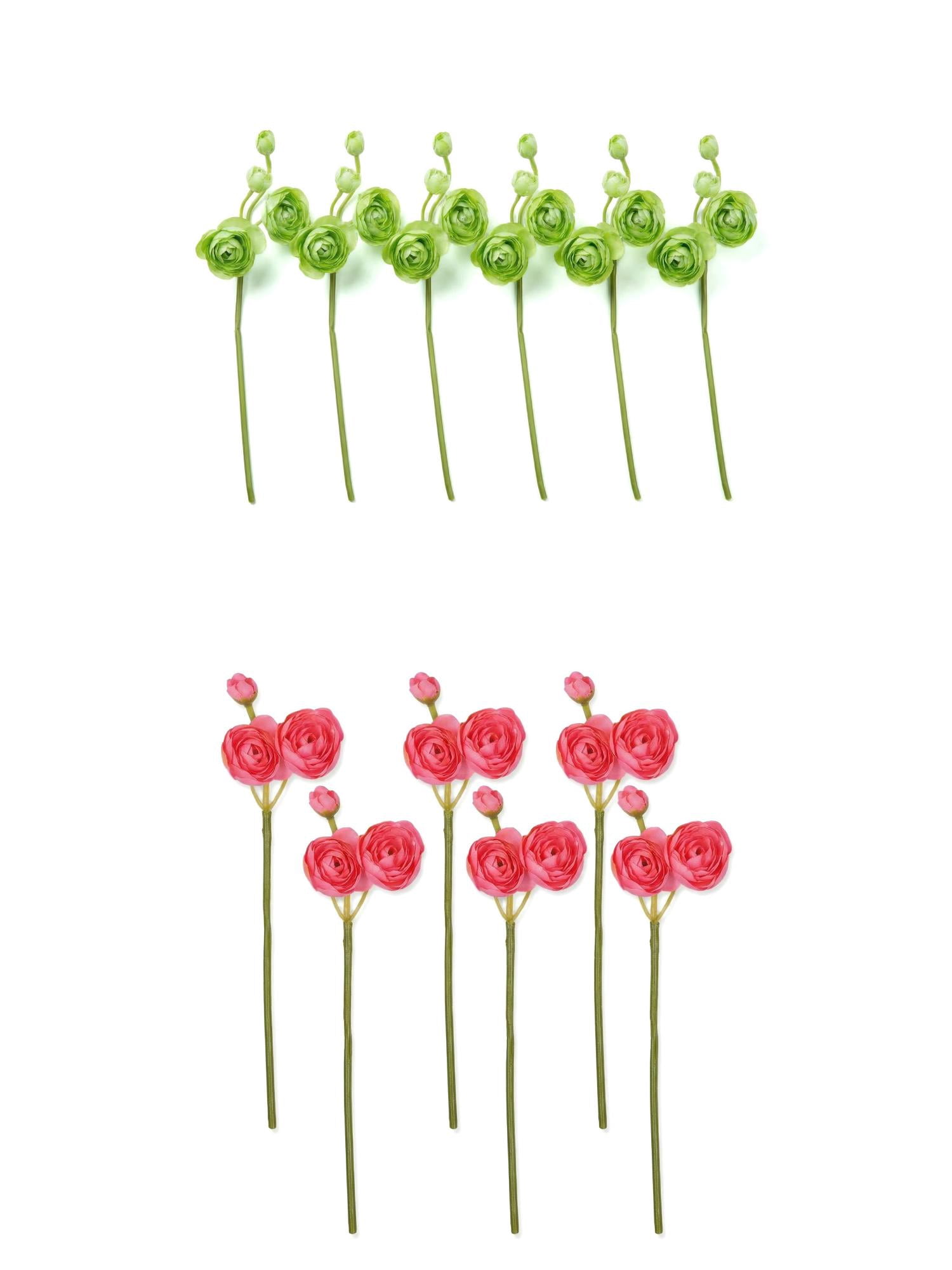 Unique Bargains 12Pcs Artificial Bouquet Faux Berry Greenery Dark Pink Dark Green 10"