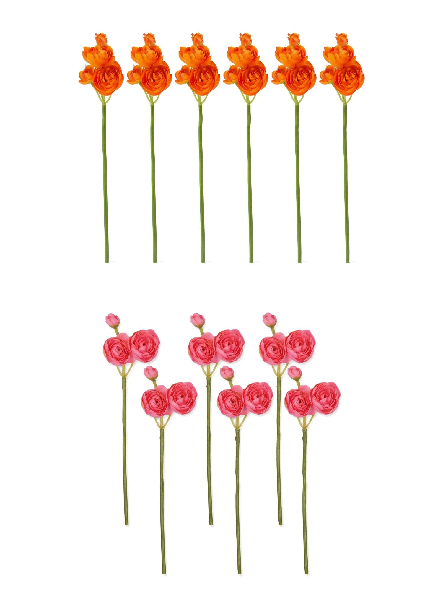 Unique Bargains 12Pcs Artificial Bouquet Faux Berry Greenery Stems Dark Pink Orange 10"