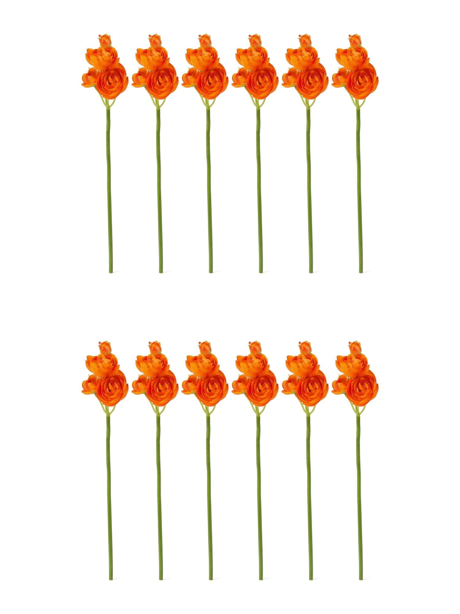 Unique Bargains 12Pcs Artificial Bouquet Faux Berry Greenery Stems Orange 10"