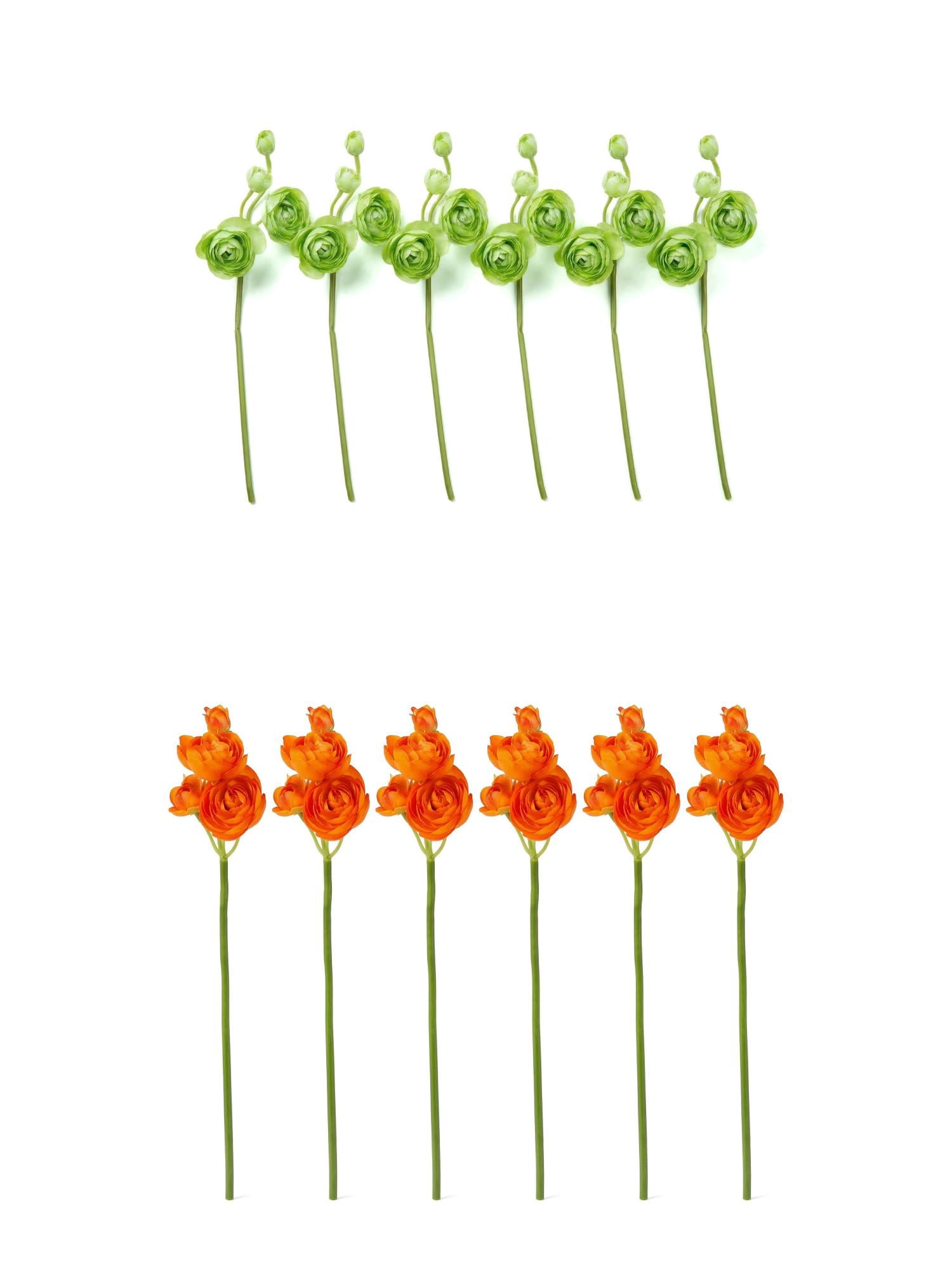 Unique Bargains 12Pcs Artificial Bouquet Faux Berry Greenery Stems Orange Dark Green 10"