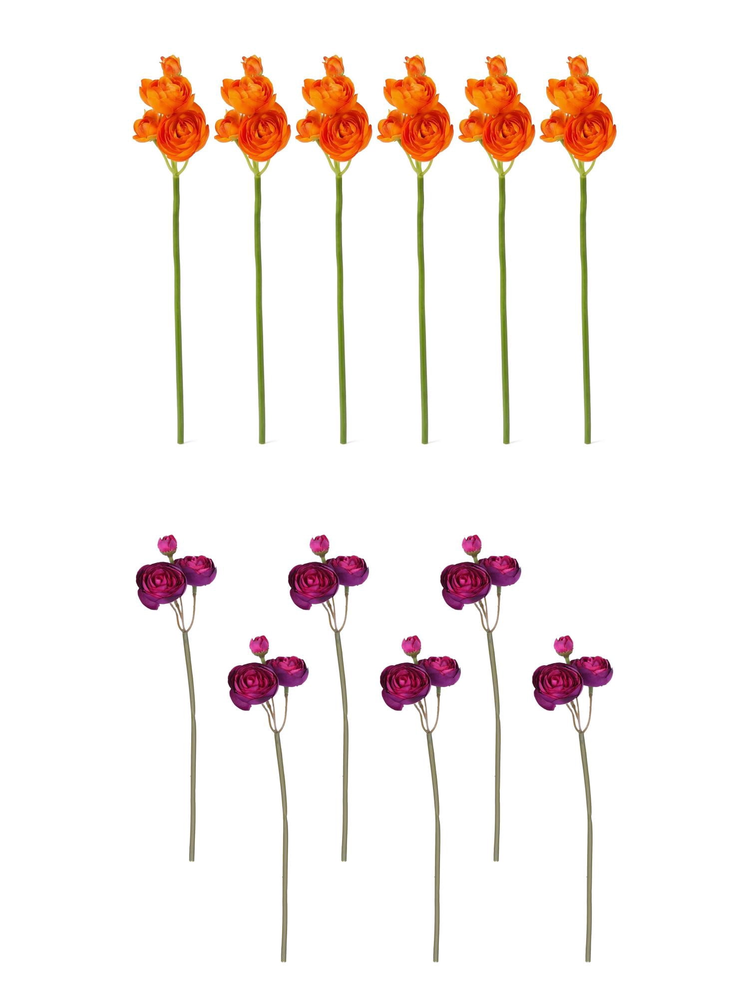 Unique Bargains 12Pcs Artificial Bouquet Faux Berry Greenery Stems Orange Purple 10"