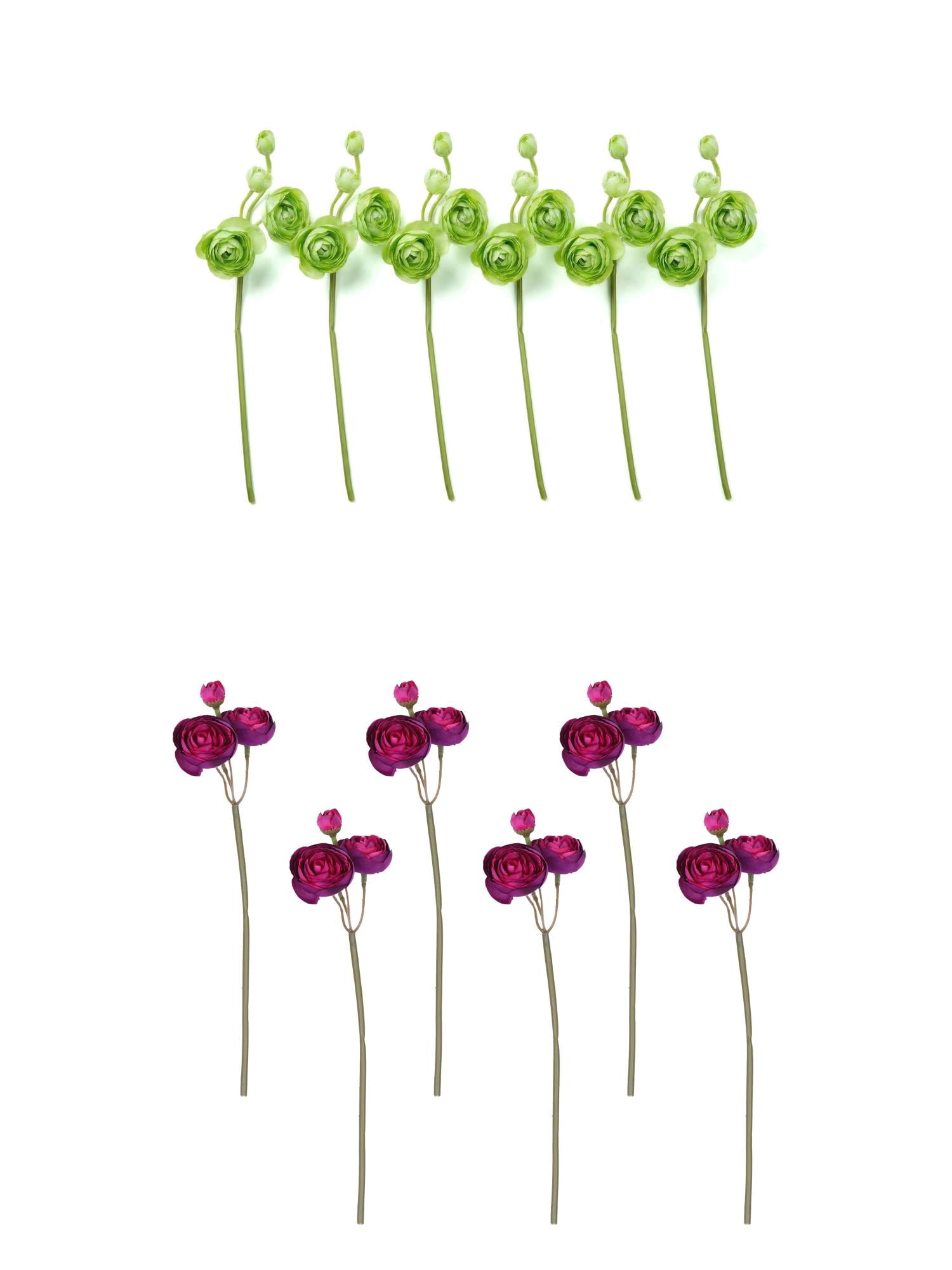 Unique Bargains 12Pcs Artificial Bouquet Faux Berry Greenery Stems Purple Dark Green 10"