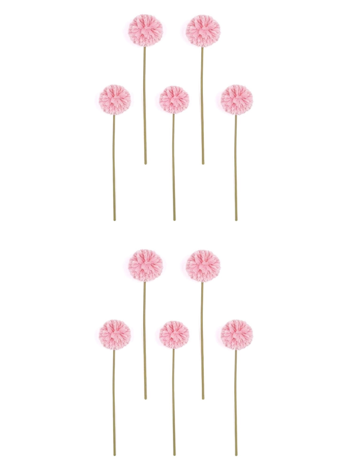 Unique Bargains 12Pcs Artificial Dandelion Flower Silk Bouquets Dark Dark Pink 11.4in