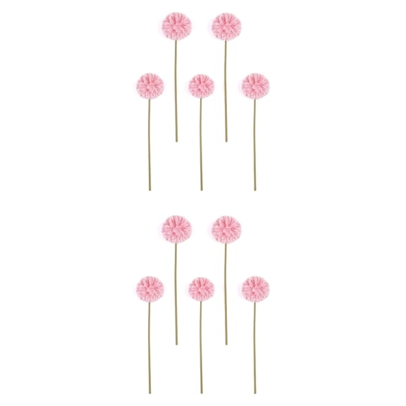 Unique Bargains 12Pcs Artificial Dandelion Flower Silk Bouquets Dark Dark Pink 11.4in