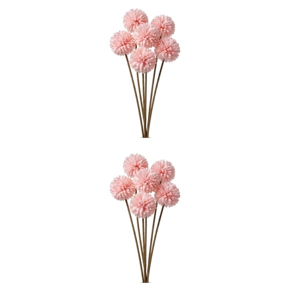 Unique Bargains 12Pcs Artificial Dandelion Flower Silk Bouquets Dark Light Pink 11.4in