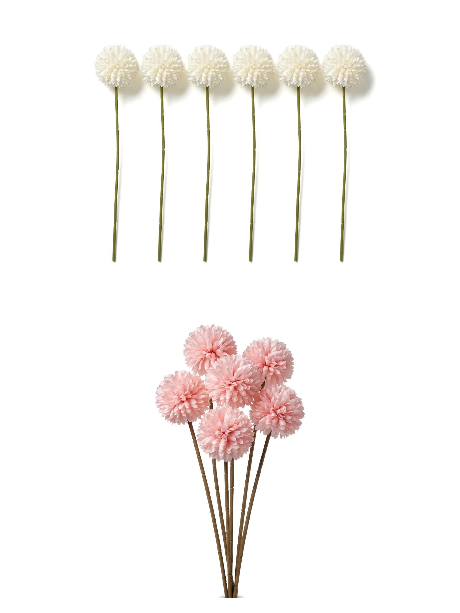 Unique Bargains 12Pcs Artificial Dandelion Flower Silk Bouquets Light Pink White 11.4in