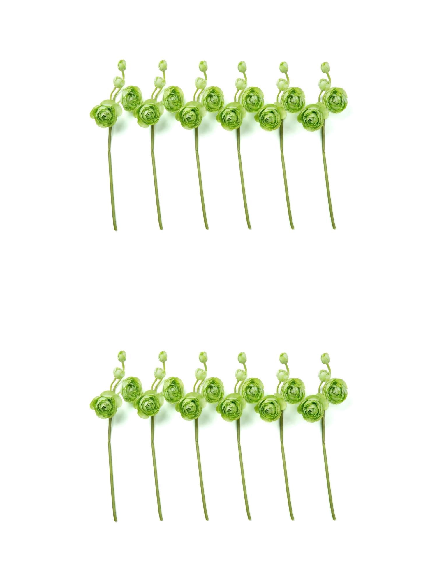 Unique Bargains 12Pcs Artificial Flower Bouquet Faux Berry Greenery Stems Dark Green 10"