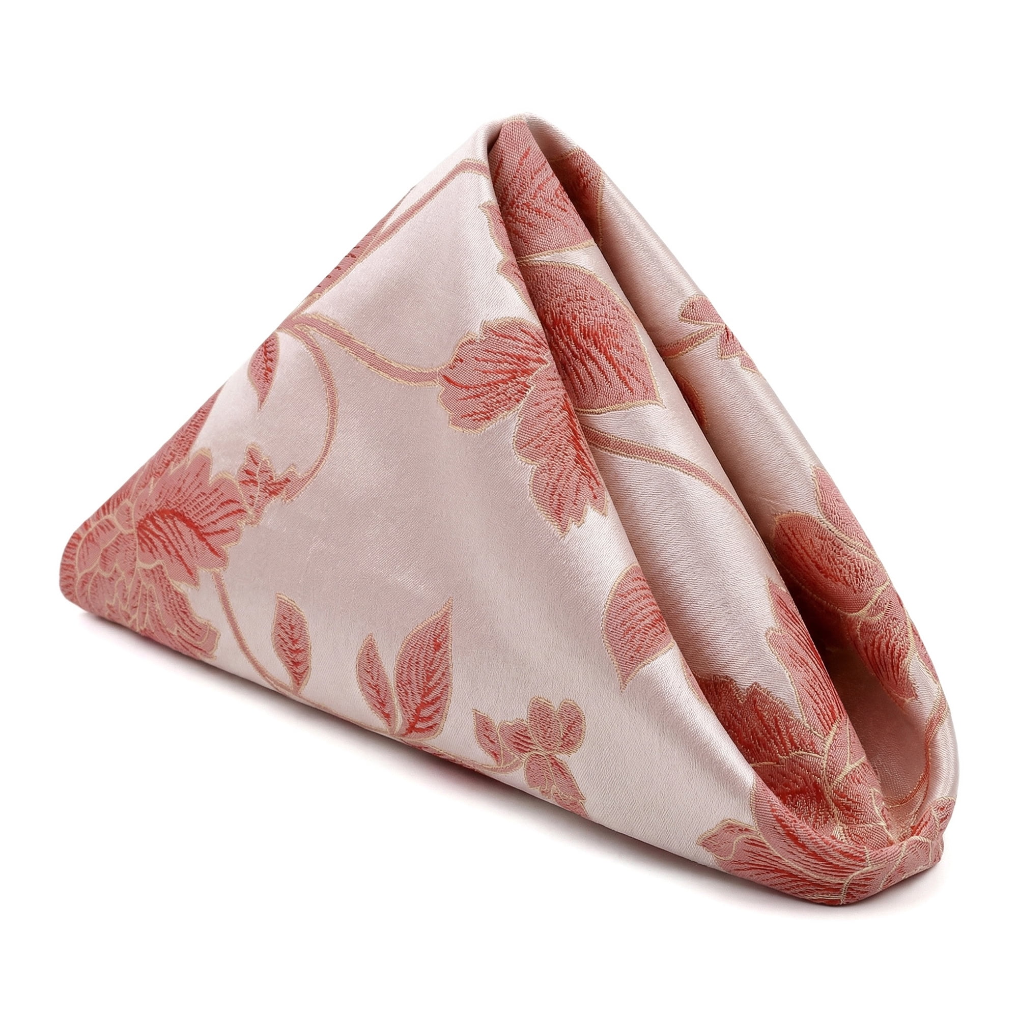 Unique Bargains 12Pcs Jacquard Washable Cloth Napkins Pink 18x18inch