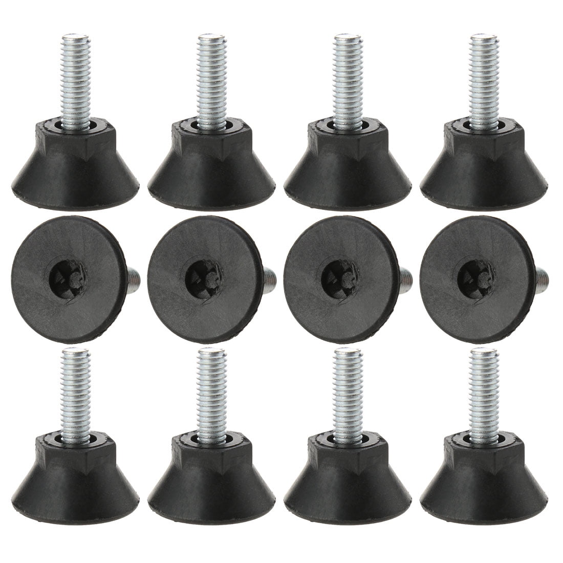 Unique Bargains 12Pcs M6 x 18mm Screw on Furniture Glide Leveling Feet Adjustable
