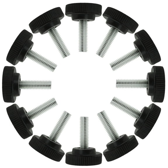 Unique Bargains 12 Pcs M8 x 0.98'' x 1.18'' Screw on Furniture Glide Leveling Feet Adjustable Leveler Pad