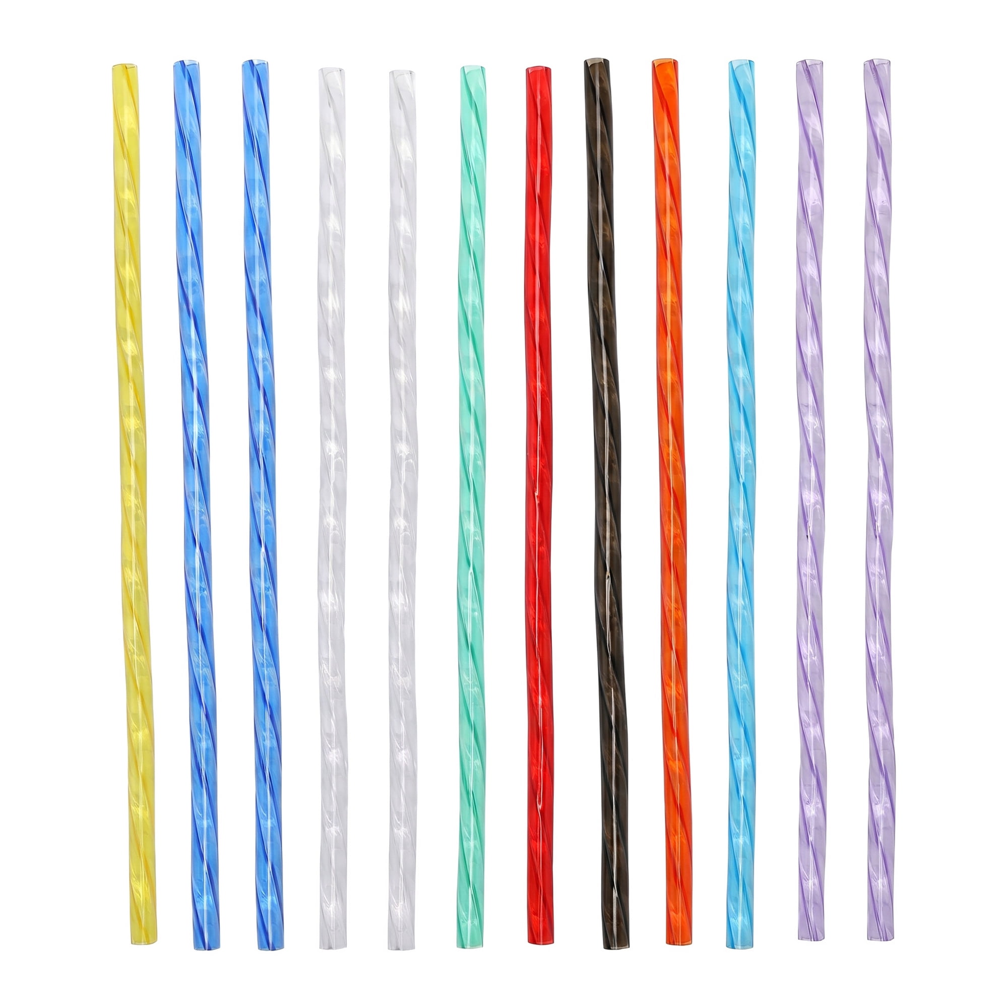 Unique Bargains 12Pcs Reusable Plastic Straws for 40 oz Tumbler Color C