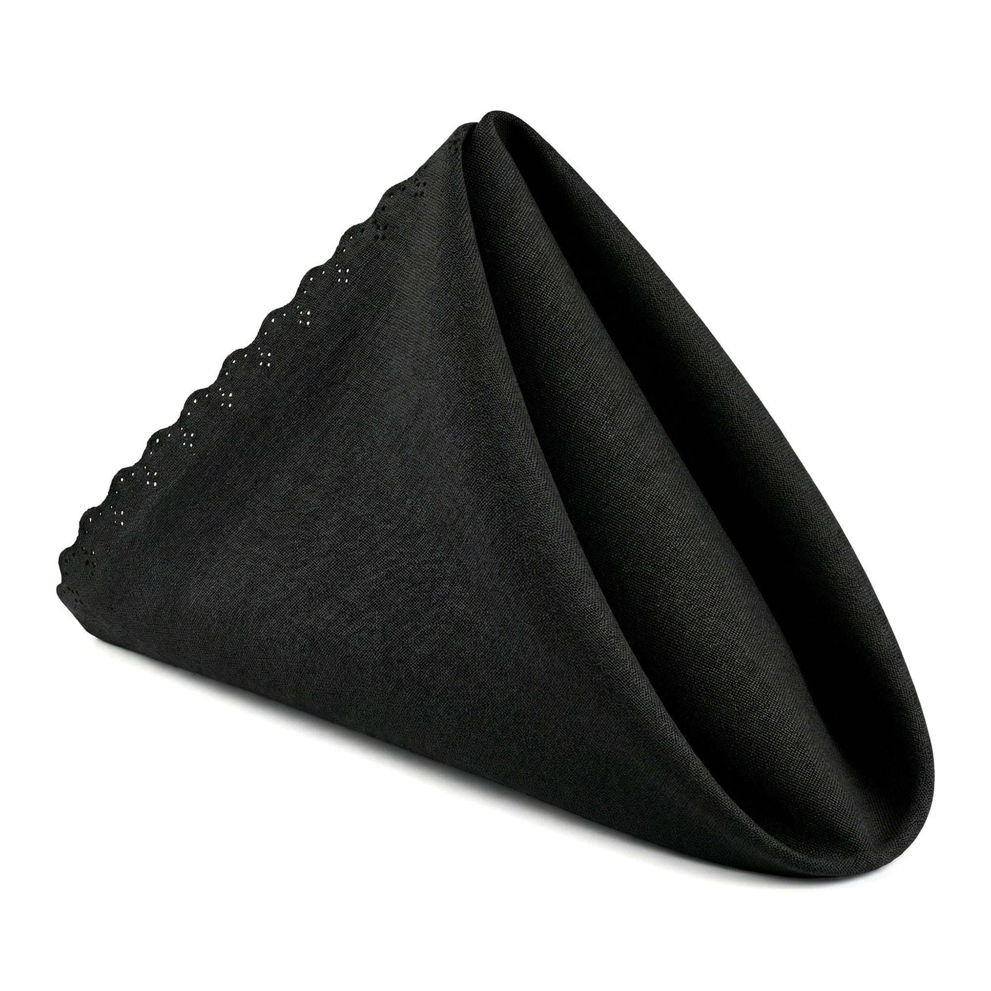 Unique Bargains 12Pcs Satin Washable Cloth Napkins Black 17x17inch
