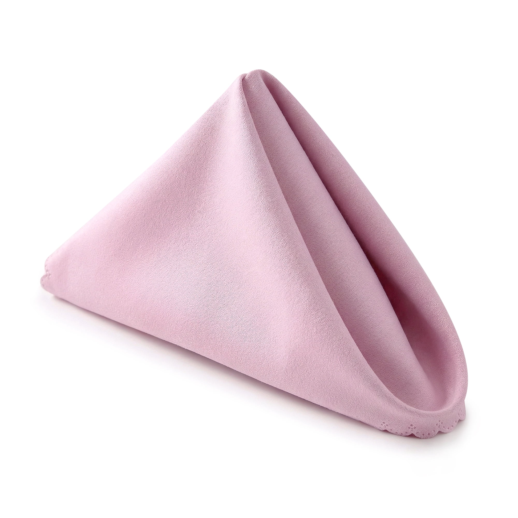 Unique Bargains 12Pcs Satin Washable Cloth Napkins Pink 17x17inch