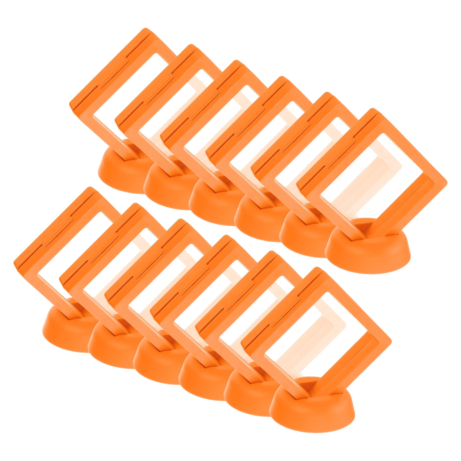 Unique Bargains 12Pcs Transparent Display Case for Jewelry 2.76" x 2.76" x 0.8" Orange