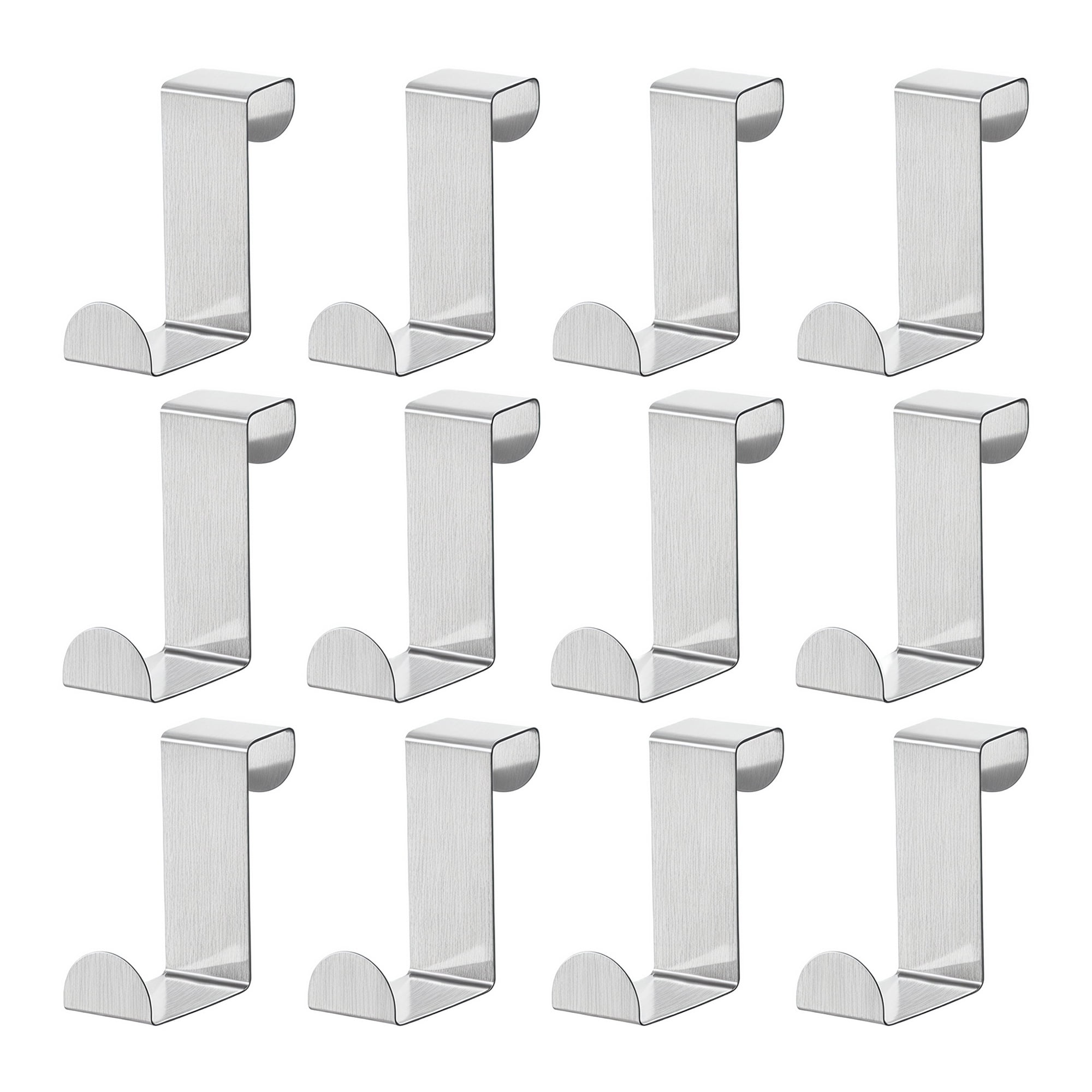 Unique Bargains 12Pcs Utility Hooks Metal Kitchen Durable Wall Hooks Silver