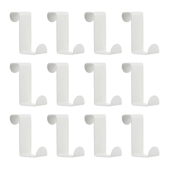 Unique Bargains 12Pcs Utility Hooks Metal Kitchen Durable Wall Hooks White