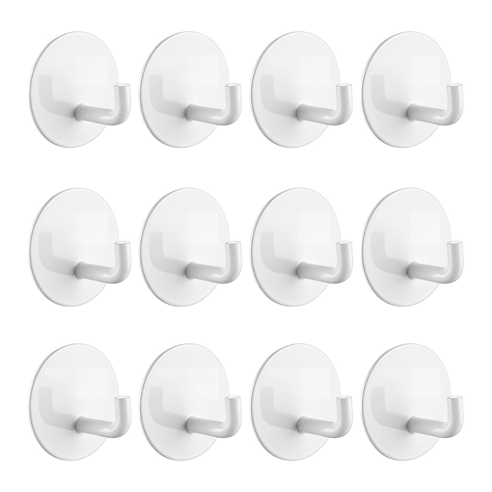 Unique Bargains 12Pcs Utility Hooks Metal Round Durable Wall Hooks White - Round