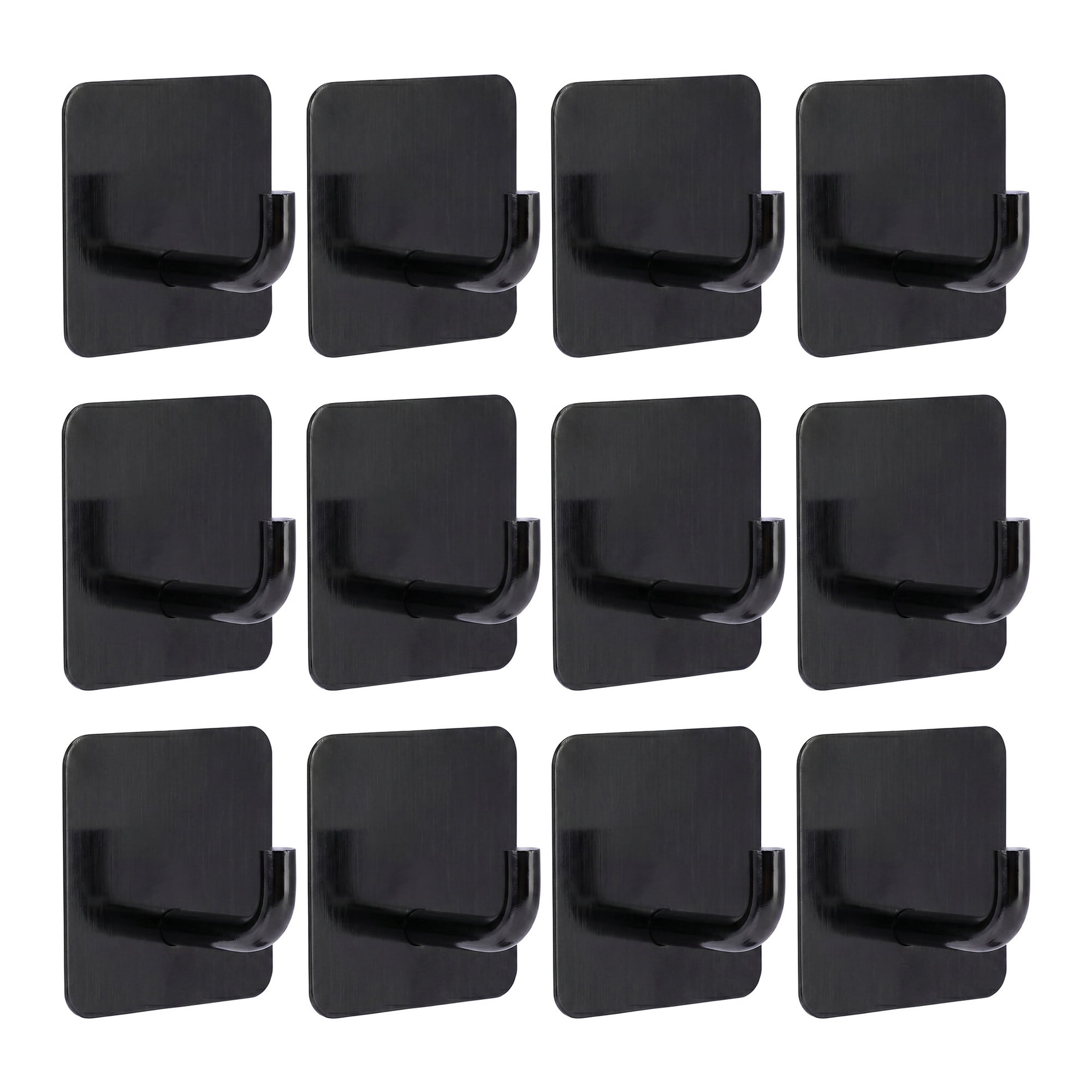 Unique Bargains 12Pcs Utility Hooks Metal Square Durable Hooks Black 1.8x1.8inch