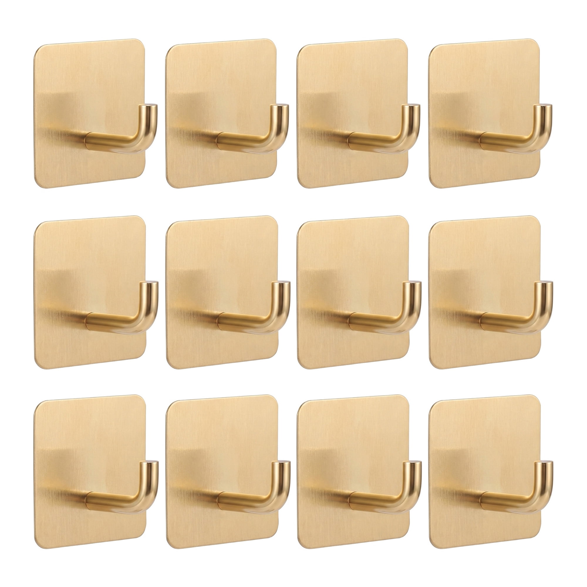 Unique Bargains 12Pcs Utility Hooks Metal Square Durable Hooks Gold 1.8x1.8inch