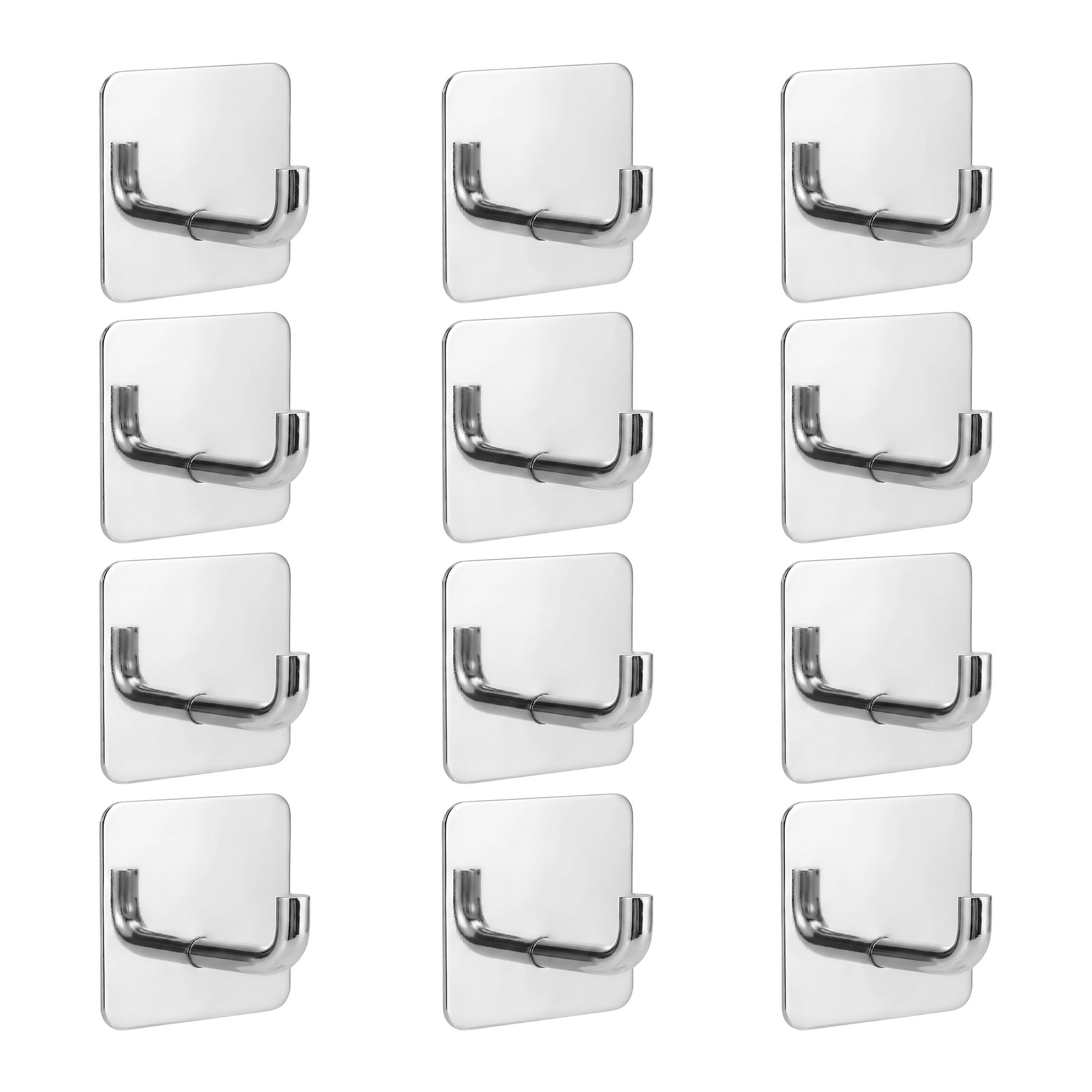 Unique Bargains 12Pcs Utility Hooks Metal Square Durable Hooks Silver 1.8x1.8inch