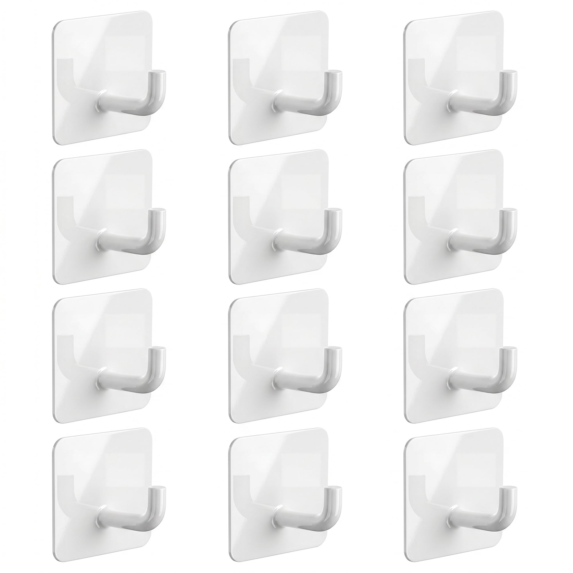 Unique Bargains 12Pcs Utility Hooks Metal Square Durable Hooks White 1.8x1.8inch