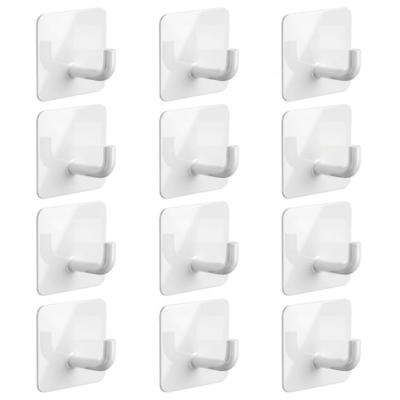 Unique Bargains 12Pcs Utility Hooks Metal Square Durable Hooks White 1.8x1.8inch