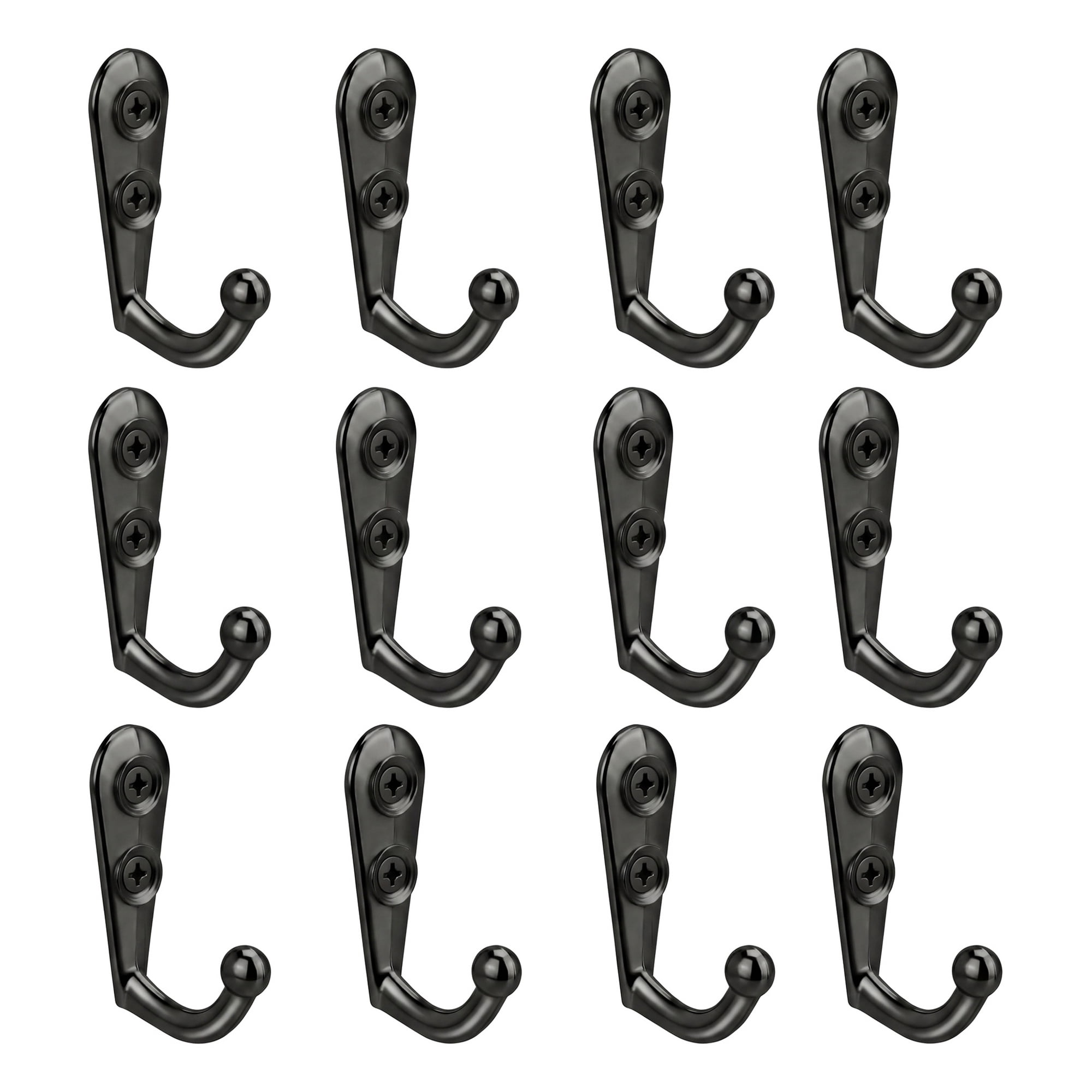 Unique Bargains 12Pcs Utility Hooks Metal Vintage Hooks Black