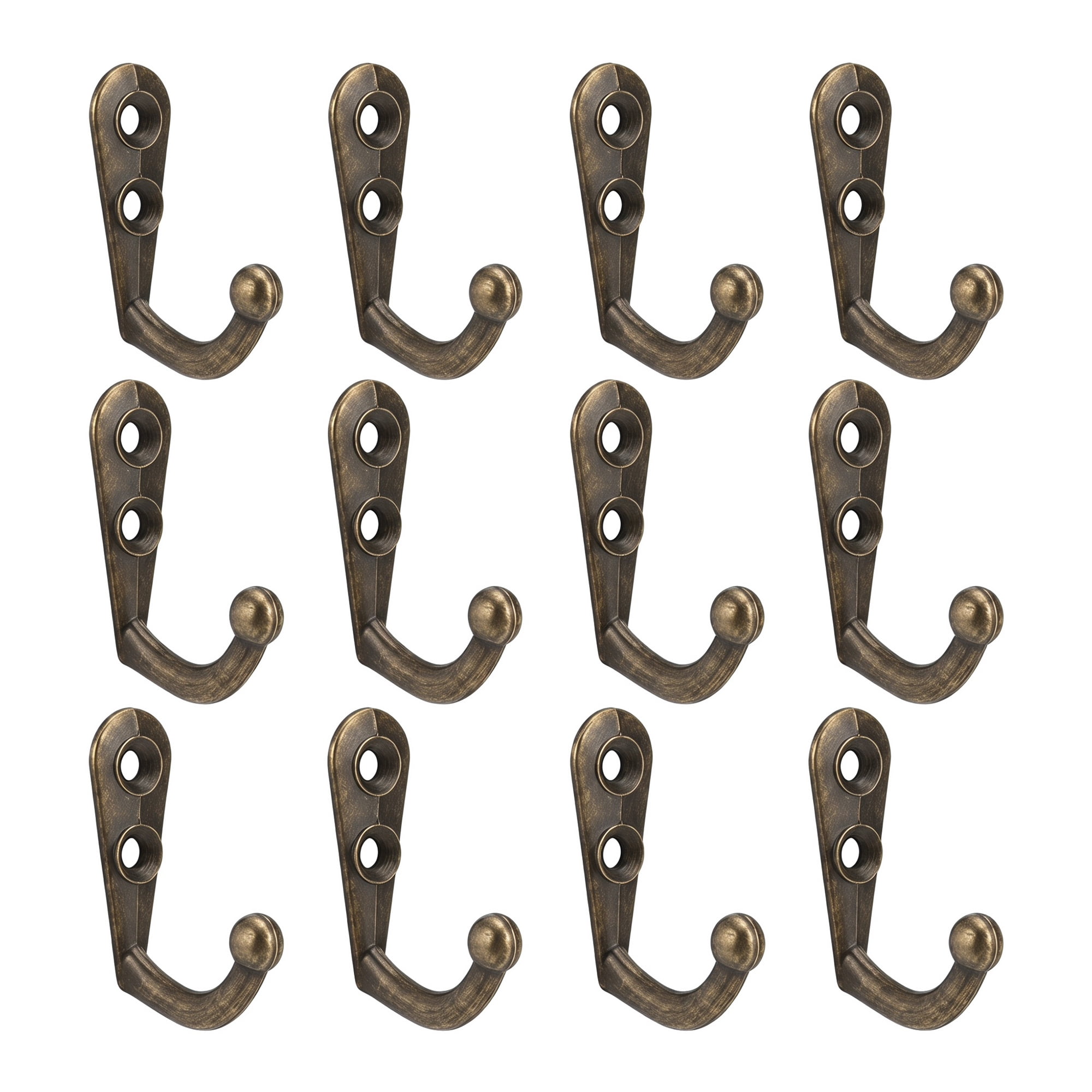 Unique Bargains 12Pcs Utility Hooks Metal Vintage Hooks Bronze