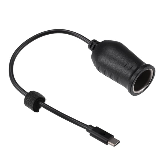 Unique Bargains 12V 0.29m Cigarette Lighter Adapter USB Type C Cigarette Lighter Converter Cable for Car RV Black