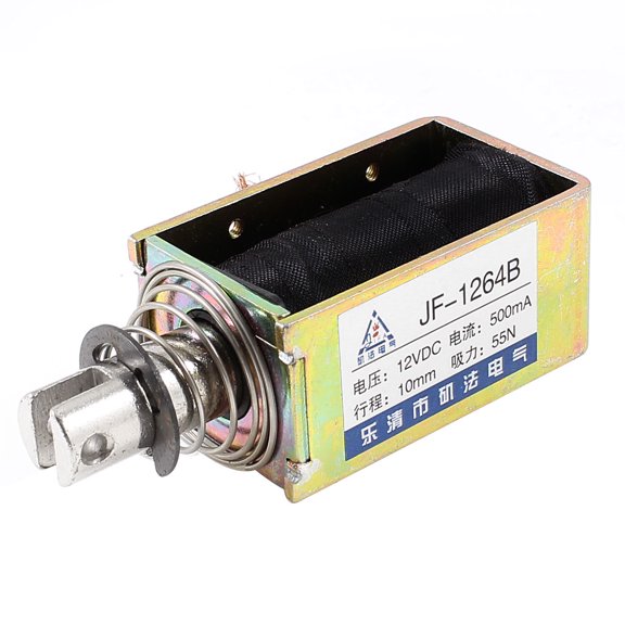 Unique Bargains 12V 0.5A 10mm Stroke 5.5Kg Force Wired DC Push Pull Type Solenoid Electromagnet