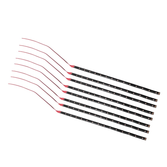 Unique Bargains 12V 15 LED Strip Light Flexible 30cm Car Interior Decoration Lamp Purple (Set of 8)