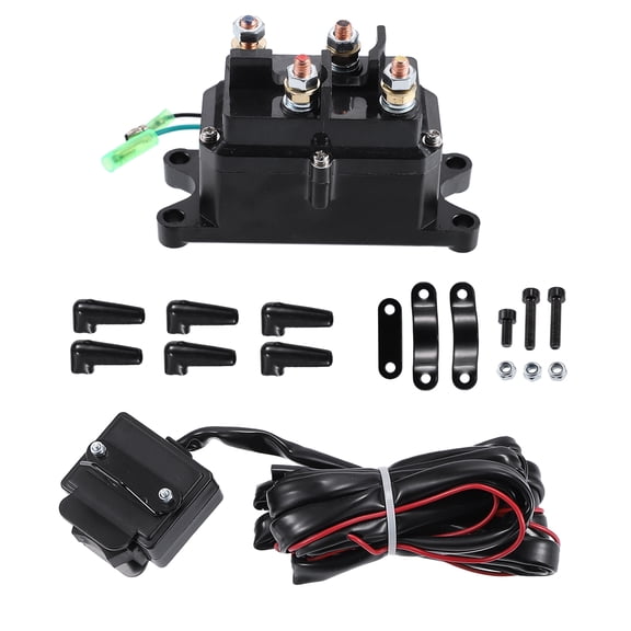 Unique Bargains 12V 250A Winch Solenoid Relay Contactor Switch Combo ATV 1500-5000lbs