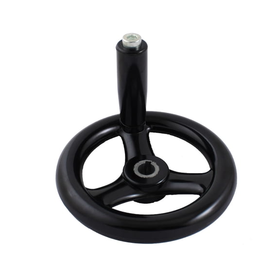 Unique Bargains 12mm Center Bore 125mm Diameter Plastic 3 Spoke Handwheel Wheel w Handle