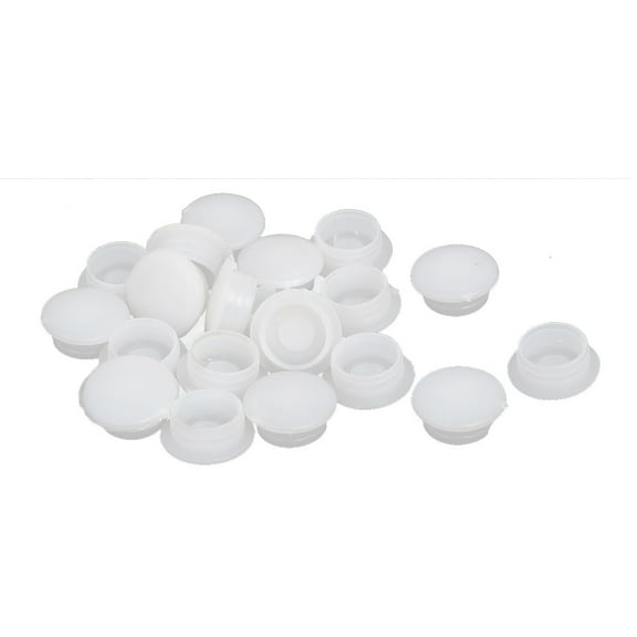 Unique Bargains 12mm Dia Hole Screw Type Plastic Cap Covers White 20Pcs for Home Furniture