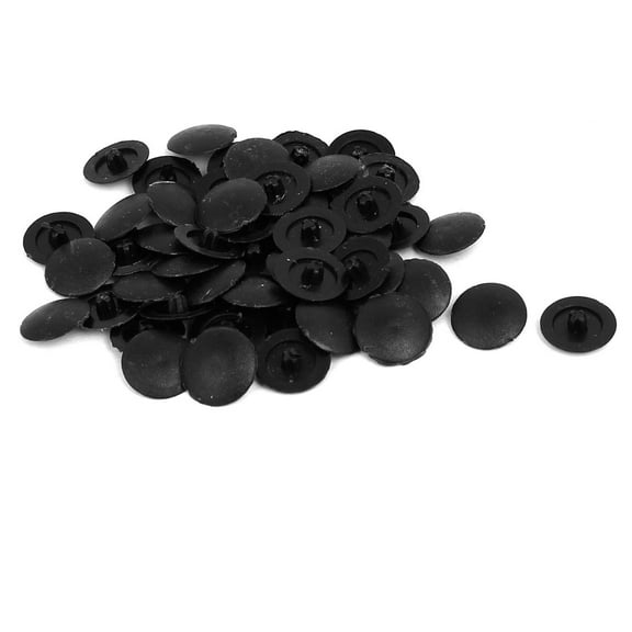 Unique Bargains 12mm Dia Plastic Screw Cap Hole Plugs Dust Proof Covers Black 50pcs