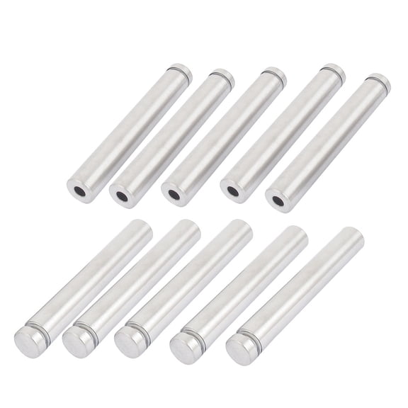Unique Bargains 12mm x 80mm Stainless Steel Advertising Frameless Glass Standoff Pins 10pcs