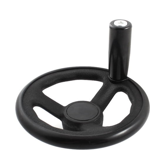 Unique Bargains 12mmx125mm 3 Spoke Handwheel Hand Wheel w Screw On Handle for Milling Machine