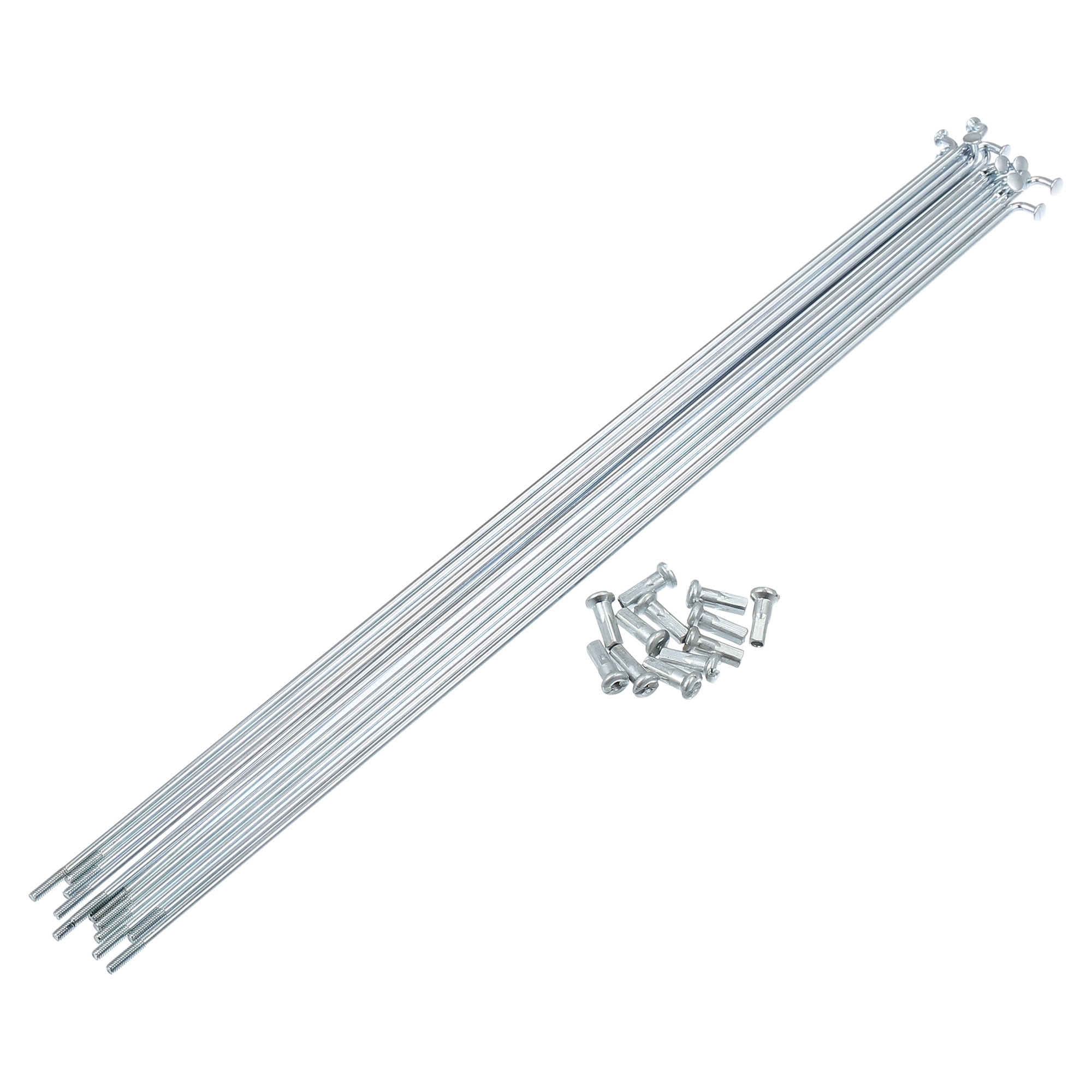 Unique Bargains 12pcs 14G J Bend Motorcycle  Bicycle Galvanized Spokes Silver 10.04"