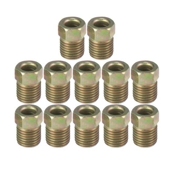 Unique Bargains 12pcs 3/8 Inch-24 Threads Car Brake Line Nut Fittings for 3/16" Steel Brake Line Tubing for Car
