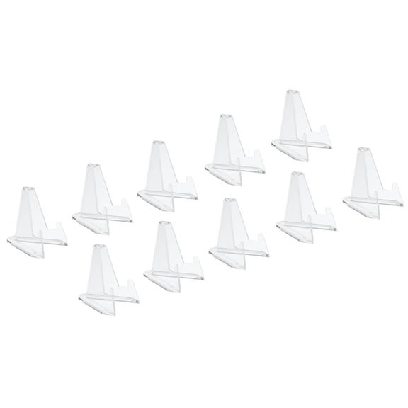 Unique Bargains 12pcs Acrylic Stand Displays Base Easel Transparent 2.95" x 2.36" x 2.36"