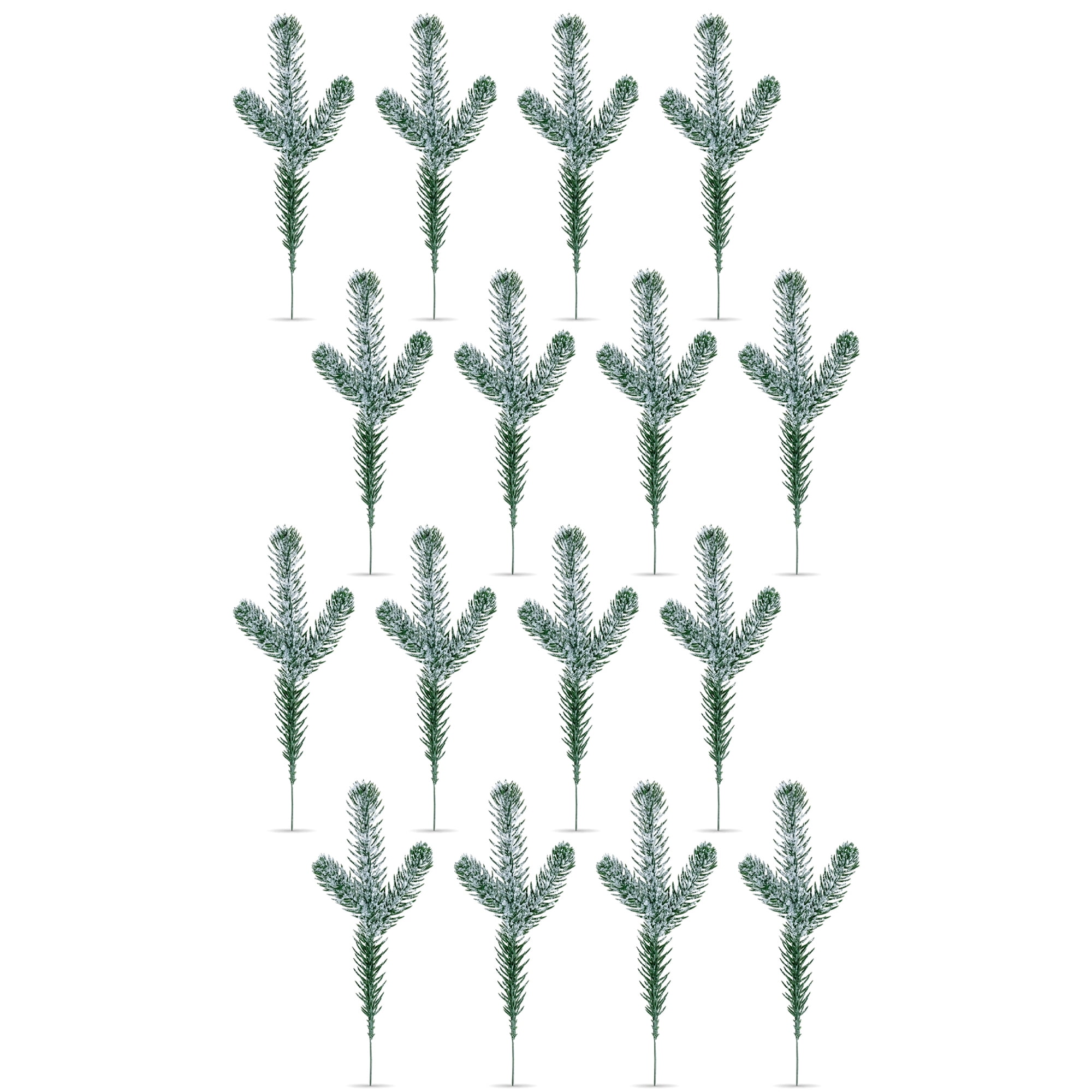 Unique Bargains 12pcs Artificial Fir Pine Branches Snowflake Green 9.4"