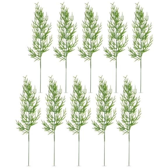 Unique Bargains 12pcs Artificial Pine Branches Dark Green 13.8"