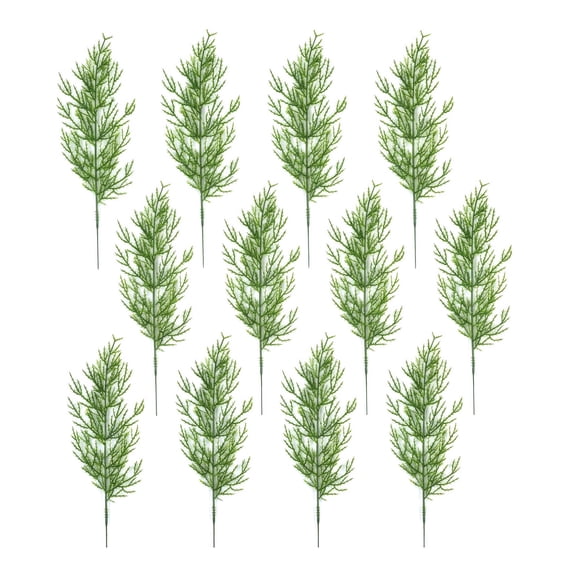 Unique Bargains 12pcs Artificial Pine Branches Green 13.8"