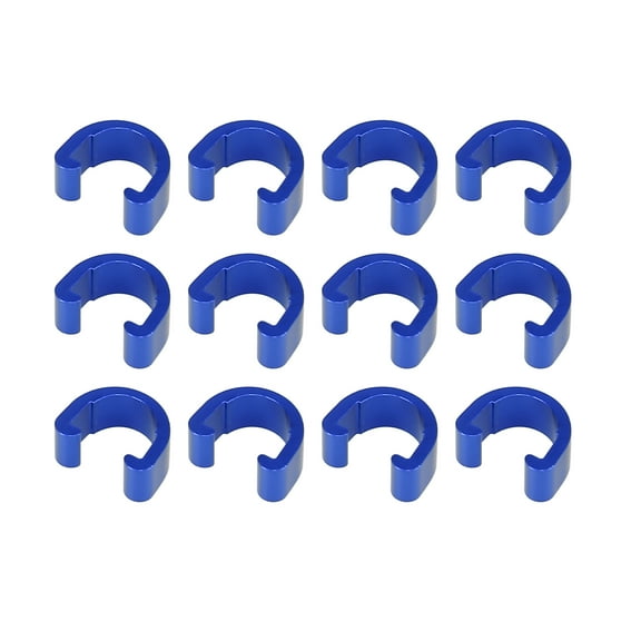 Unique Bargains 12pcs Brake Cable Clip C Style Clamp Aluminium Alloy Blue for Mountain Bike Road Bicycle Folding Bike